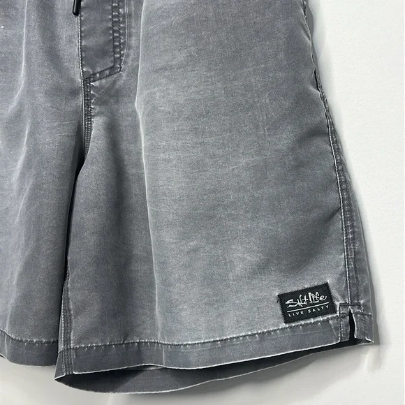 Salt Life Gray Swim Trunks Men’s Large | Sand-Washed Look | Elastic Waist - Picture 3 of 8